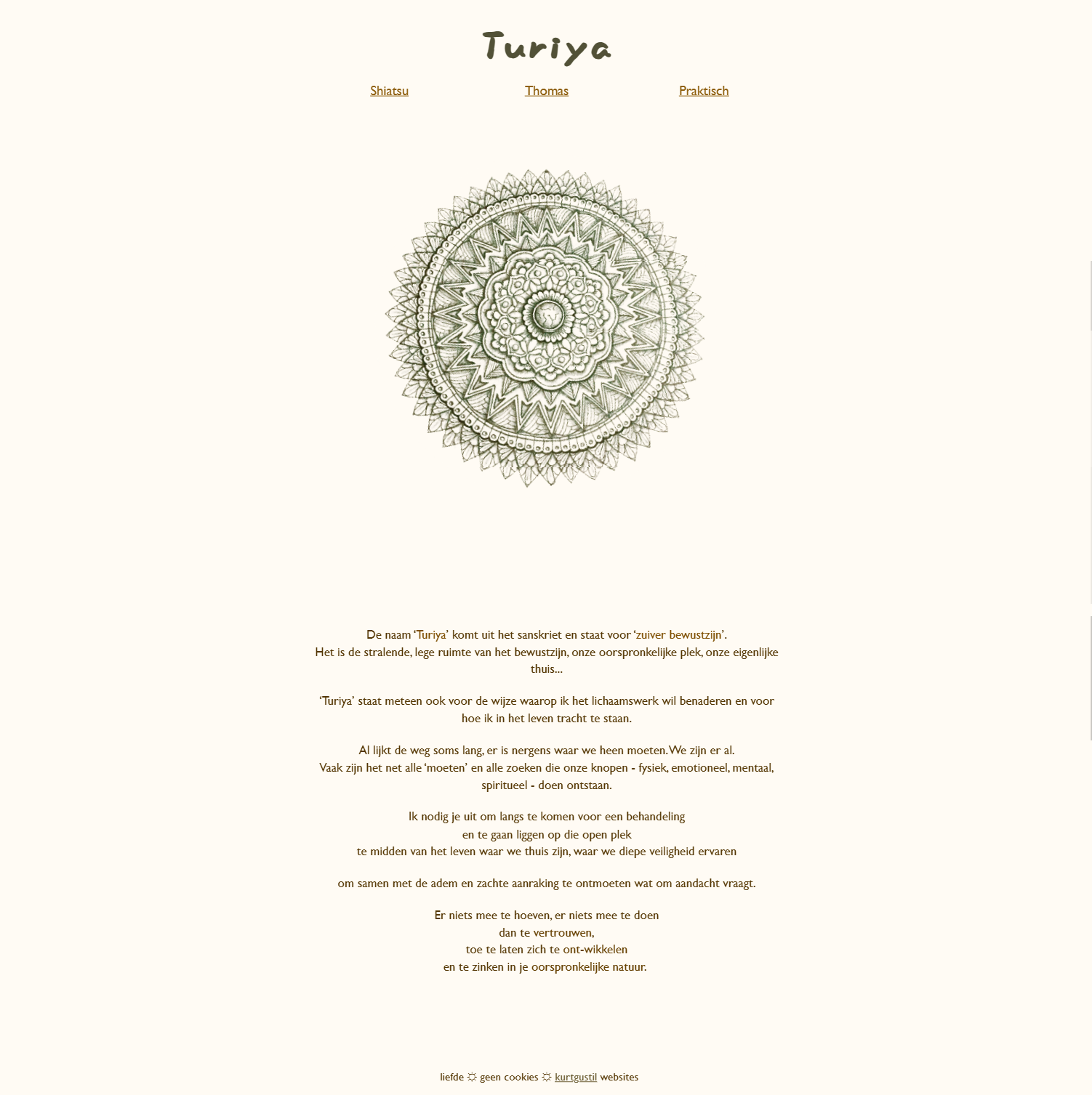 Turiya Shiatsu website screenshot
